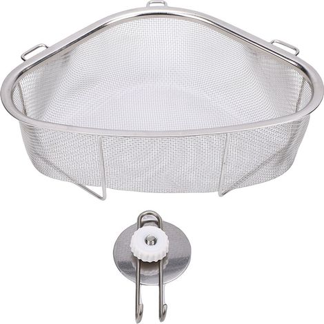 Passoire triangulaire pour évier de cuisine, panier en acier inoxydable, collecteur de déchets alimentaires, filtre multifonctionnel. (1/5)