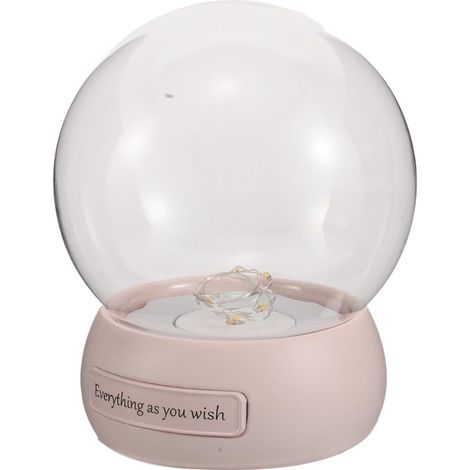 Cloche en Verre Ronde LED Socle Lumineux, Dôme de Fleurs Éternelles Rose Préservée, Décoration Romantique Saint-Valentin pour Maison et Centre de Table, Présent Femme Élégant (1/5)