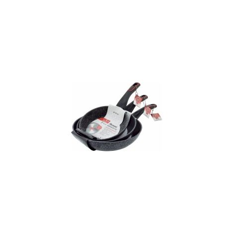 Jata Hogar Set Sf3 182226: juego de 3 sartenes de aluminio forjado, aptas para inducción, Tacaná, 18/22/26 cm