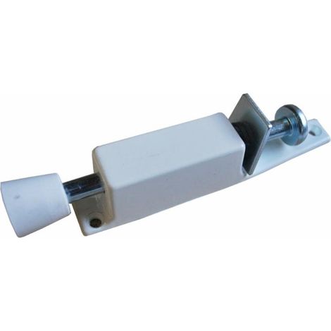 FPLUS retenedor pie 130x25 blanco , Tope de puerta de metal Altura total 160 mm, Ancho total: 25 mm
Diámetro del perno: 11 mm Hub 5.5 cm aprox.
Pie de goma Diámetro 20 mm.
Los colo