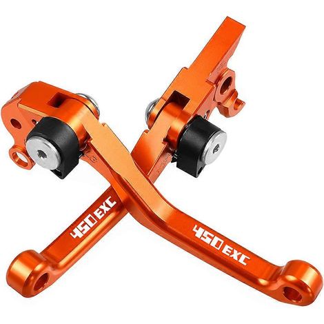 Aplicable a FOR 450EXC 450 EXC 2004 2005 2006 Manetas de freno y embrague plegables con pivote para motocross, 450EXC (rosa) (1/5)