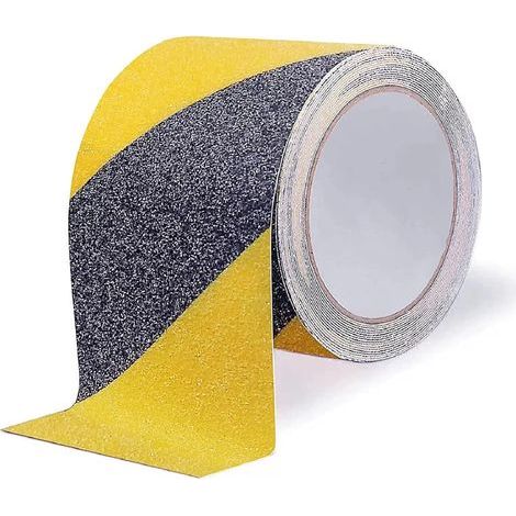 Bande Antidérapante Escalier Extérieur, 10cm5m, Ruban Antidérapant Adhésif, Bande Sécurité Antidérapant, Ruban Adhésif Antidérapant pour Danger, Ruban de Traction Antidérapant, Jaune Noir (1/5)