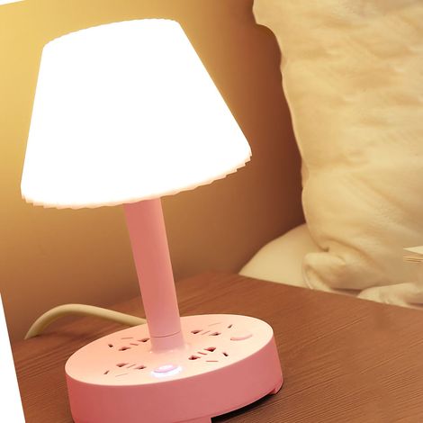 Lampe de table multifonctionnelle créative avec multiprise pour ordinateur de bureau, compatible avec les chambres d'étudiants (CN 110-250V). (1/4)
