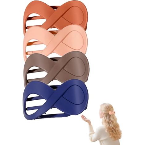 Lot de 4 pinces à cheveux plates pour femme, pinces à cheveux plates antidérapantes pour cheveux épais ou fins, accessoires de cheveux solides pour un style quotidien (4 pièces) (1/5)
