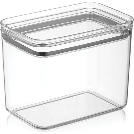 Rechteckiger Vorratsbehälter aus kristallinem Kunststoff, 1,5 l