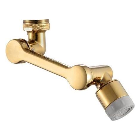 Aérateur de robinet pivotant à 1080°, douchette universelle à 2 fonctions, rallonge de robinet, laiton, or brossé MUMU (1/4)
