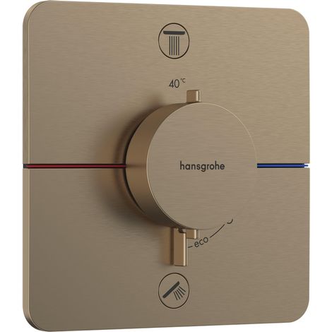 Hansgrohe ShowerSelect Comfort - Mitigeur thermostatique encastré, 2 sorties, bronze brossé 15583140