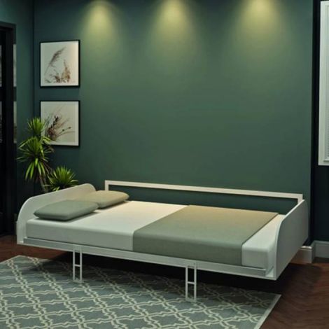 Cama doble abatible en blanco 214x148H cm - Simple (1/5)