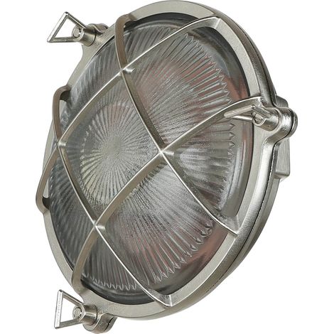 Wandlampe Außen Echt-Messing IP64 Maritim in Nickel (1/5)