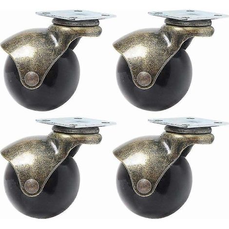 Roulettes à billes avec frein - Roulettes de chaise de bureau en laiton antique, 50 mm (2 pouces) (1/5)