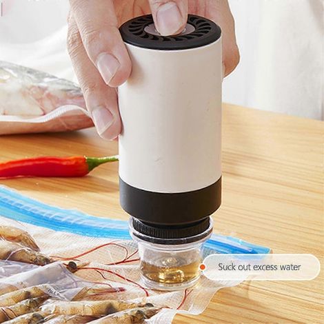 Machine à vide électrique portable pour aliments, scelleuse sous vide avec pompe à vide électrique portable pour l'évacuation des aliments. (1/5)