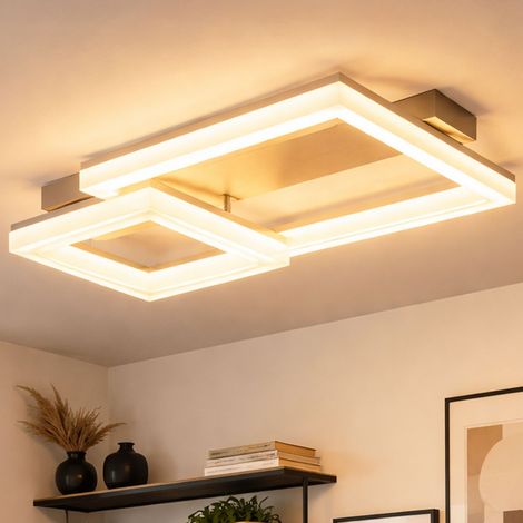 LED Deckenlampe Wohnzimmerleuchte Deckenleuchte Esszimmerleuchte, Metall, 2100lm 24W 3000K, LxBxH 53x33x12,3 cm