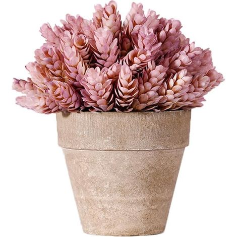 Mini-künstliche Zypresse im Topf, kleine künstliche Kiefernpflanzen zur Dekoration, für Zuhause, Bauernhof oder Büro (rosa)