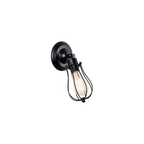 Aplique de pared industrial para interiores con lámpara colgante vintage (negra, 1 versión) - Crezuo