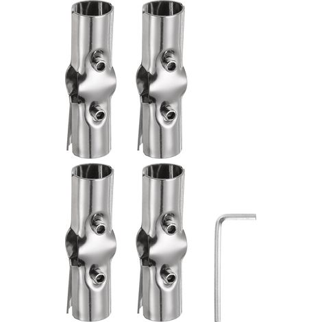 4pcs 25mm Raccord de Tuyaux 3 Voie à 180 Degrés avec Clé Argenté (1/5)