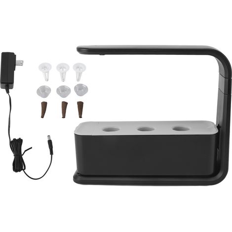 Kit de germinación hidropónica para plantas de interior con luz de cultivo de espectro completo y maceta hidropónica para el hogar y la cocina (enchufe estadounidense de 100-240 V). (1/5)