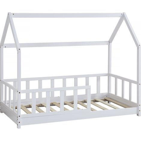 Letto a capanna in legno Charlotte - Bianco - 80 x 160 cm (1/5)