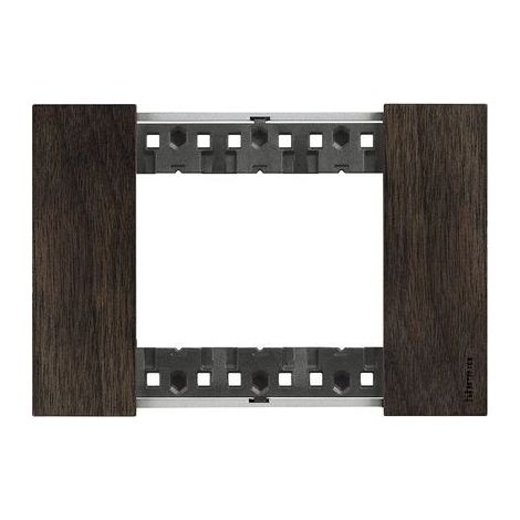 BTICINO Placca Living Now 3 Moduli Noce
