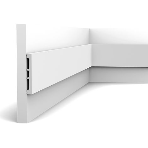 Marco de puerta Orac Decor DX163-2300-RAL9003 AXXENT SQUARE Moldura decorativa Moldura decorativa pared Zócalo diseño moderno blanco 2,3 m