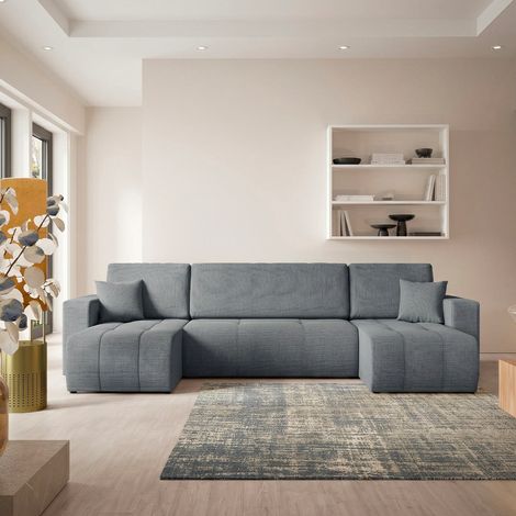 5-Sitzer U-förmiges Schlafsofa mit Stauraum Vasco Grau (1/5)