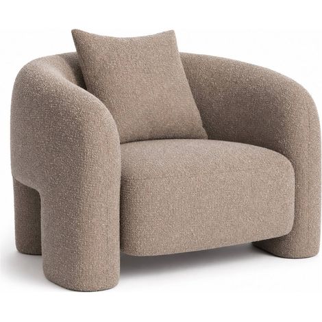 Fauteuil lounge moka en tissu texturé - moka chunky