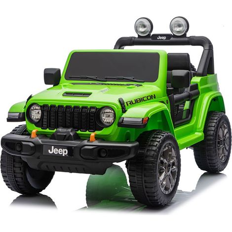 Macchina Elettrica per Bambini Jeep Wrangler Rubicon 12V con Telecomando Verde (1/5)