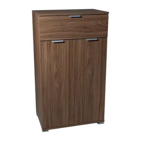 Credenzina moderna 2 ante + cassetto noce almendra già montato L60 H105 P38 - consegnato già montato (1/2)