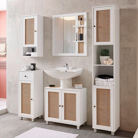 Mömax Hängeschrank Lisa Weiß/ Naturfarben ca. 32x72x20 cm (1/5)