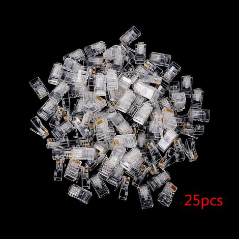 Connecteurs RJ45 UTP Cat5e 100/25x, cosses à sertir RJ45, fiches modulaires réseau 8P8C