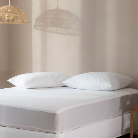 Pack protège matelas et protège oreillers molleton imperméable 100% coton bio - SOMEO 90x190 - LUNE (1/5)
