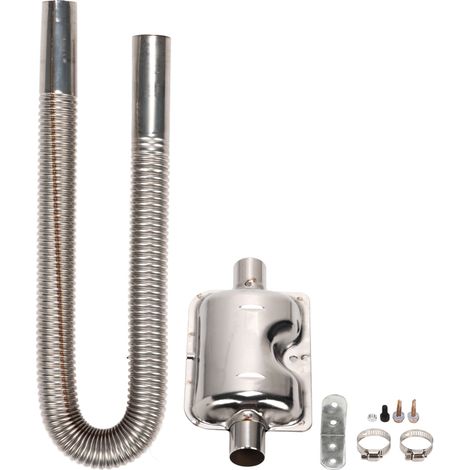 Irovami Tuyau d'échappement silencieux – acier inoxydable, diamètre 2,5 cm, longueur 60 cm (1/5)