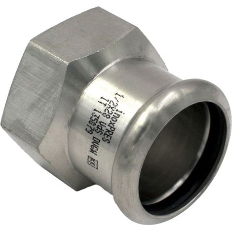 RACCORDO DRITTO A PRESSARE FEMMINA FEMMINA IN ACCIAIO INOX SERIE INOXPRES UNIKO - 1Xø22 - RMR