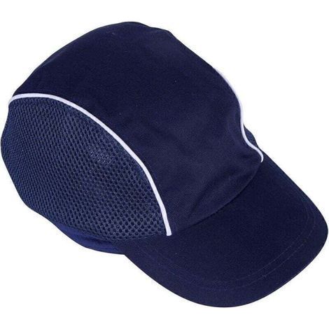 Casquette de Sécurité Anti Chute Casquette Coquée Protection Tête Sport Baseball Anti Heurt pour Travail Constructeur Bricolage de Coton Bleu (1/5)