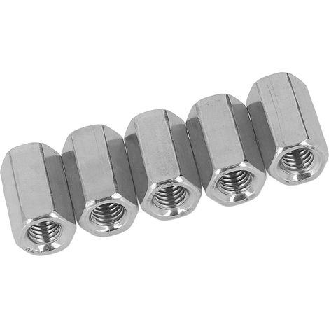20 écrous de raccordement hexagonaux en acier inoxydable 304, filetage fin long, pièces de maintenance (1/5)