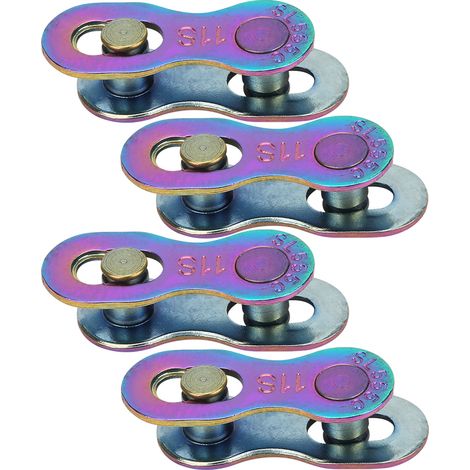 4 Maillons de Chaîne Rapides pour Vélo 11 Vitesses en Acier - Accessoires Cyclisme Colorés (1/5)