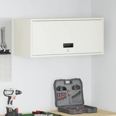 Wandschrank für die Garage mit Gasdrucklift-Tür Weiß