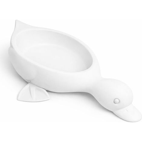 Jabonera organizadora con forma de pato blanco y desagüe para jabón. (1/3)