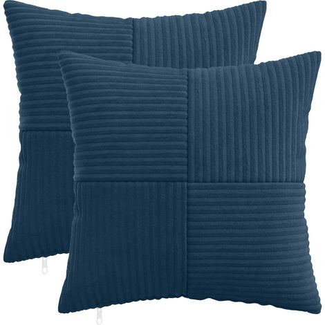 Cushion Cover 2 pcs ALMELO Navy Blue 35 x 35 cm Corduroy vidaXL (1/5)