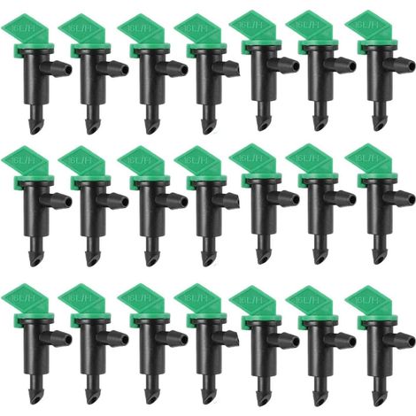 Lot de 100 goutteurs à drapeau de 4 GPH (16 L/h) pour système d'arrosage automatique, raccord pour tuyau de 4 mm/7 mm, idéal pour pelouse, potager (1/5)