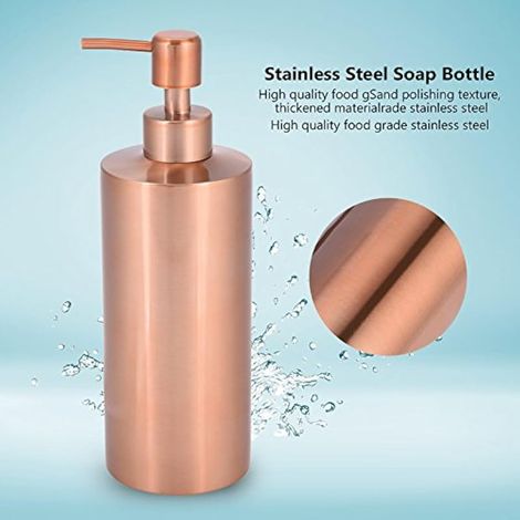 Distributeur de Savon Liquide en 304 Acier Inoxydable, Bouteille de Lotion Shampoing Pompe ¨¤ Savon, Cuisine Salle de Bains Comptoir Pompe ¨¤ Savon ¨¤ Main, Rose Gold(550ml) (1/3)