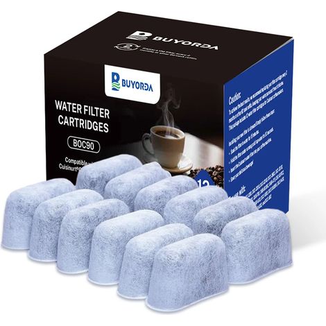 Lot de 12 filtres à eau au charbon actif de rechange compatibles avec les machines à café Ninja Luxe Cafe ES601, ES655, ES701 et ES501. Accessoires pour cartouches filtrantes de réservoir. (1/4)