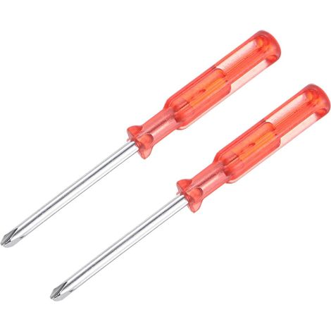 sourcing map Lot de 2 mini tournevis cruciformes, tête Phillips 2,5 mm, longueur 65 pour la