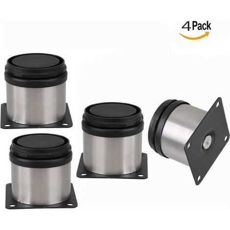 Lot de 4 pieds de meuble, Ø5x30cm Pieds de canapé réglables en acier inoxydable, pieds stable réglable, pieds de table pieds de meub (1/4)