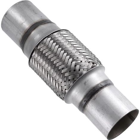 Tuyau Flexible d'échappement de Voiture 55mm X 100mm/200mm Échappement Flex Tuyau Double Tresse Tuyau Flexible de Réparation Acier Inoxydable Tube D'échappement Joint Flex (1/5)