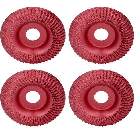 4 Disques de Meulage 16mm en Acier Inoxydable pour Sculpture Rapide, Polissage et Ponçage - Lot de 4, Rouge Vin (1/5)