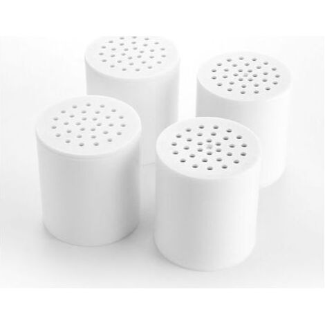 Lot de 4 filtres de douche universels à 20 étapes - Purificateur d'eau dure - Élimine le chlore, les métaux lourds, le fer et sédiments, adoucisseur d'eau très efficace (1/4)
