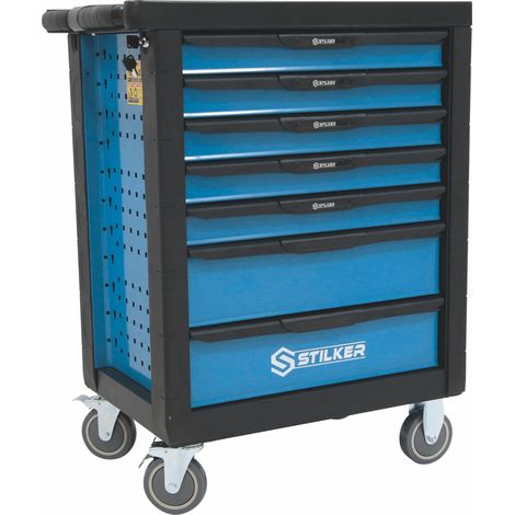 Servante d'atelier 7 tiroirs - 4 tiroirs modules mousse - 83935 - Ce produit de marque STILKER est neuf. (1/2)