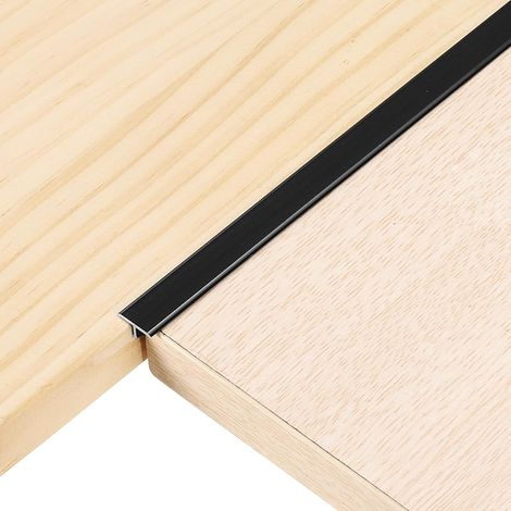 6Pcs 2.9ft x 0.39" Profilés De Transition En T Pour Sol, Bords En Alliage D'Aluminium Pour Joints En Vinyle, Remplissage D'Interstices Entre Lames, Carrelage Et Sols, Noir (1/5)