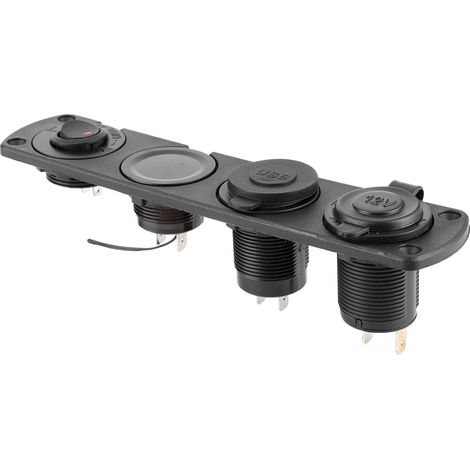 Chargeur allume-cigare 12 V 4,2 A à 4 interrupteurs avec 2 ports USB, affichage LED de la température et de la tension pour bateau, voiture ou camion. (1/5)