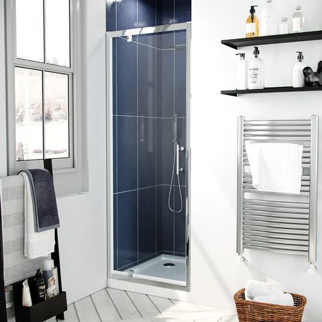 Jupiter 760mm Modern Pivot Shower Door Enclosure Screen Safety Glass (1/5)